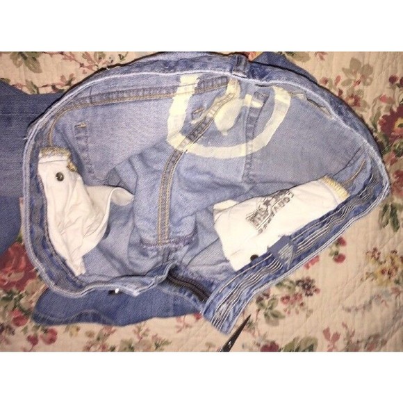 Converse One Star Womens Jeans 6 30x32 Cotton Spandex Blend Blue Worn Distressed - Picture 11 of 12